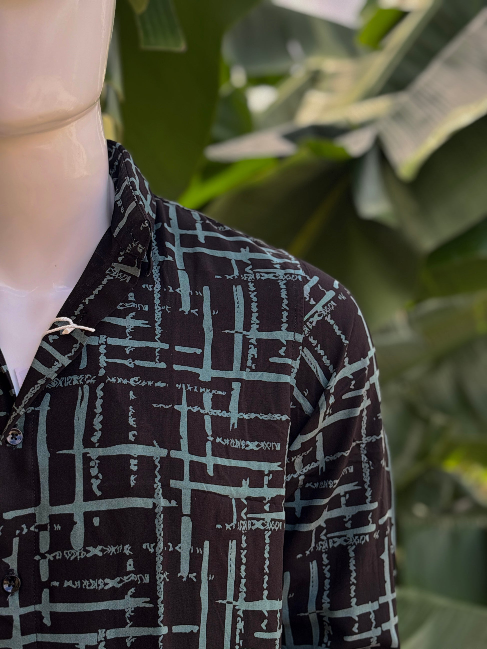 Green Striped Printed Shirt