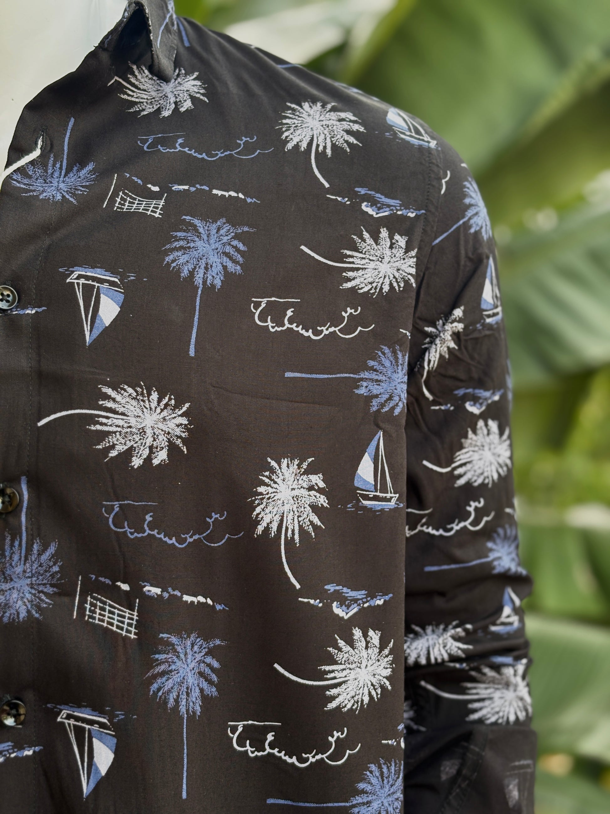 Tropical Black Printed Shirt
