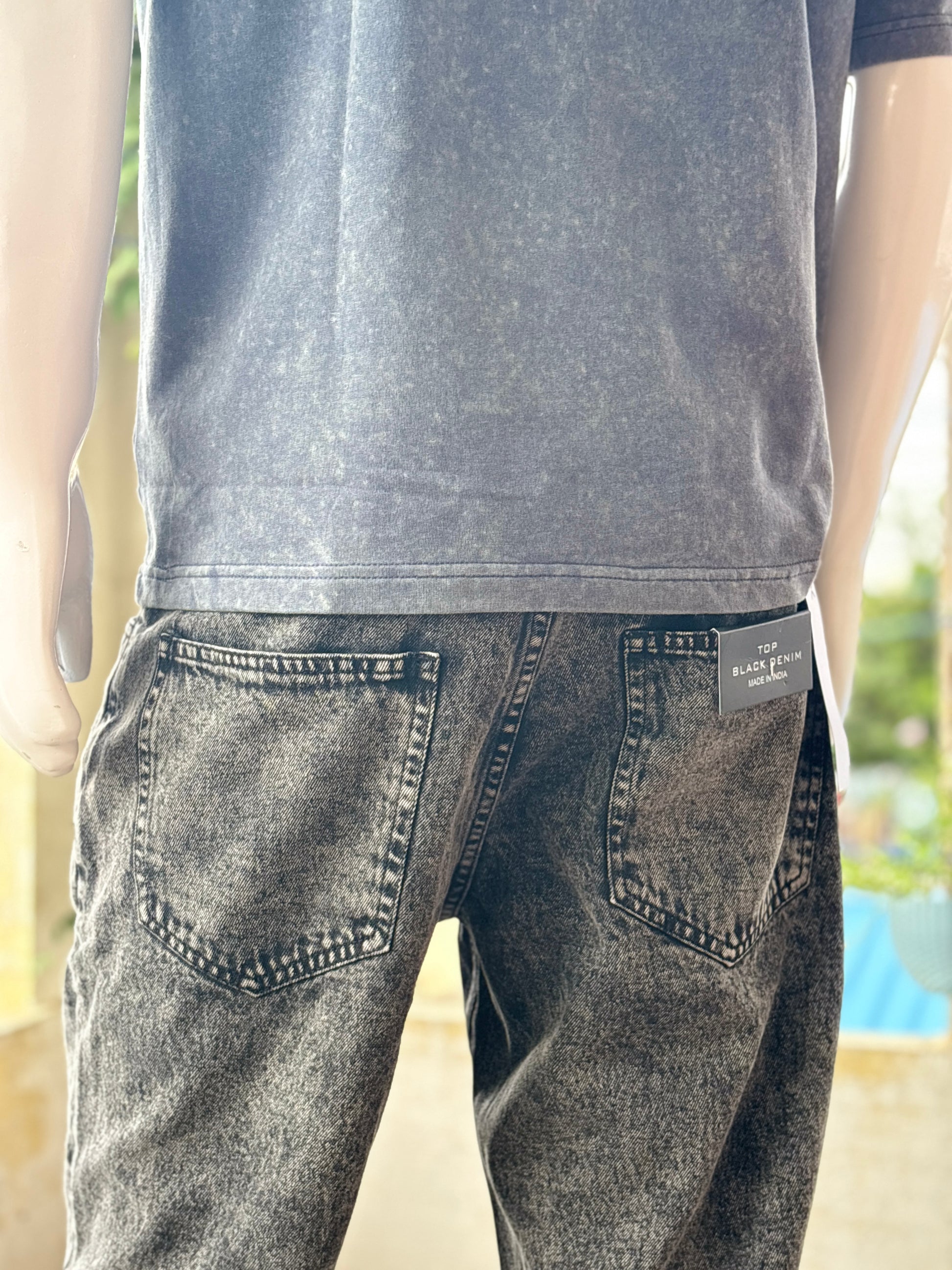Black Shaded Mom Fit Jeans