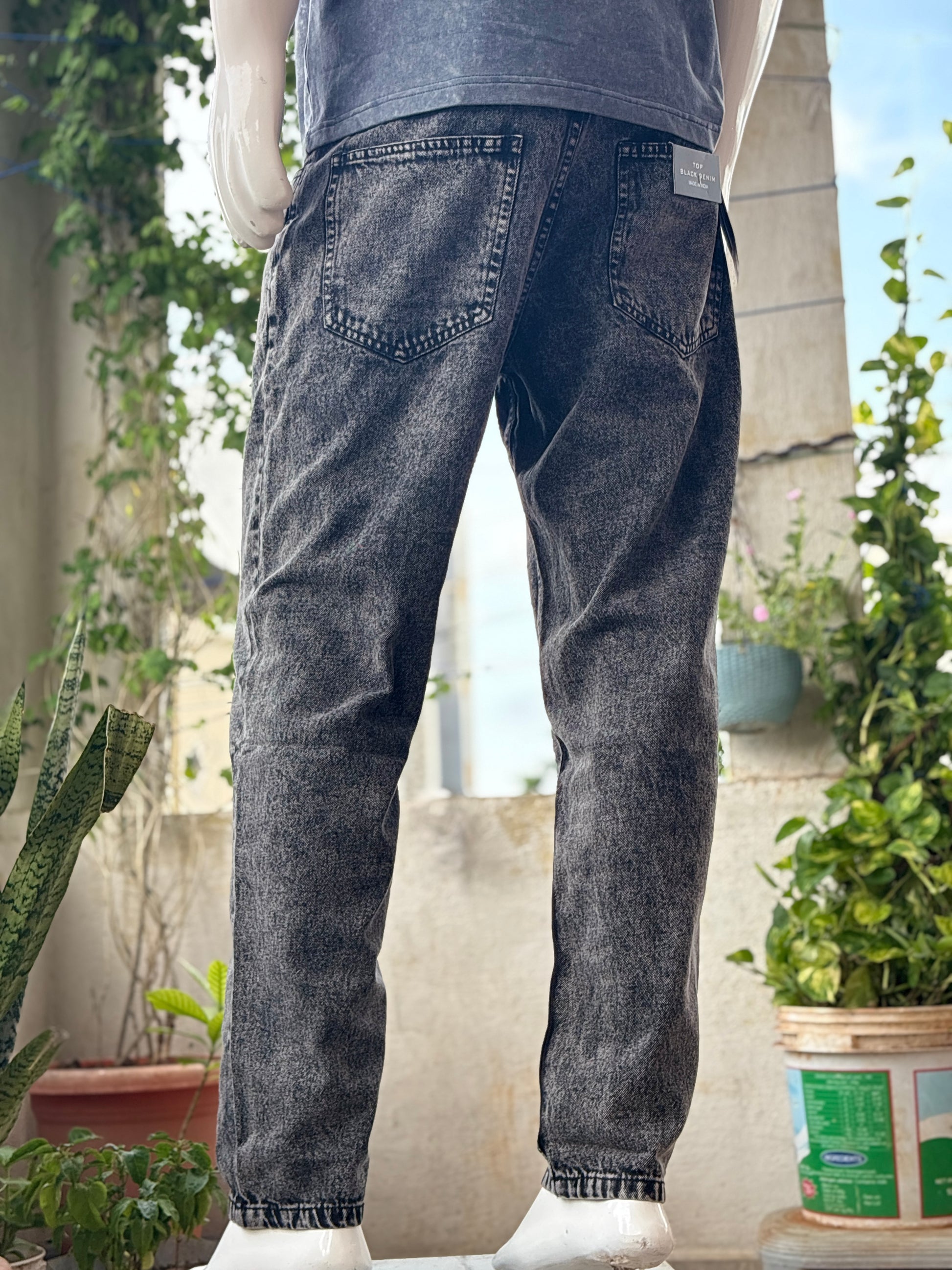 Black Shaded Mom Fit Jeans