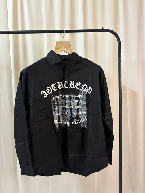 Black Graphic Printed Shirt