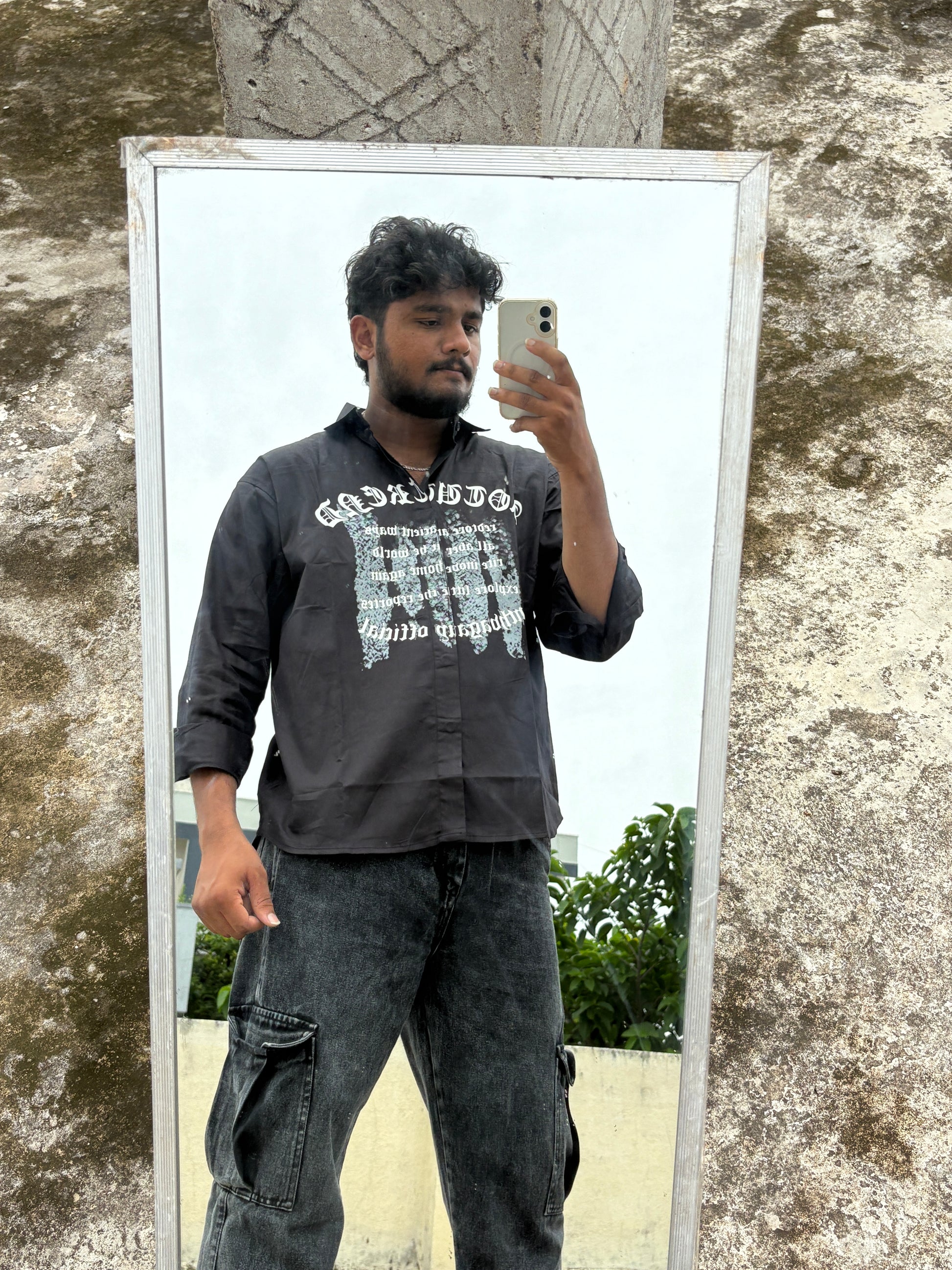 Black Graphic Printed Shirt