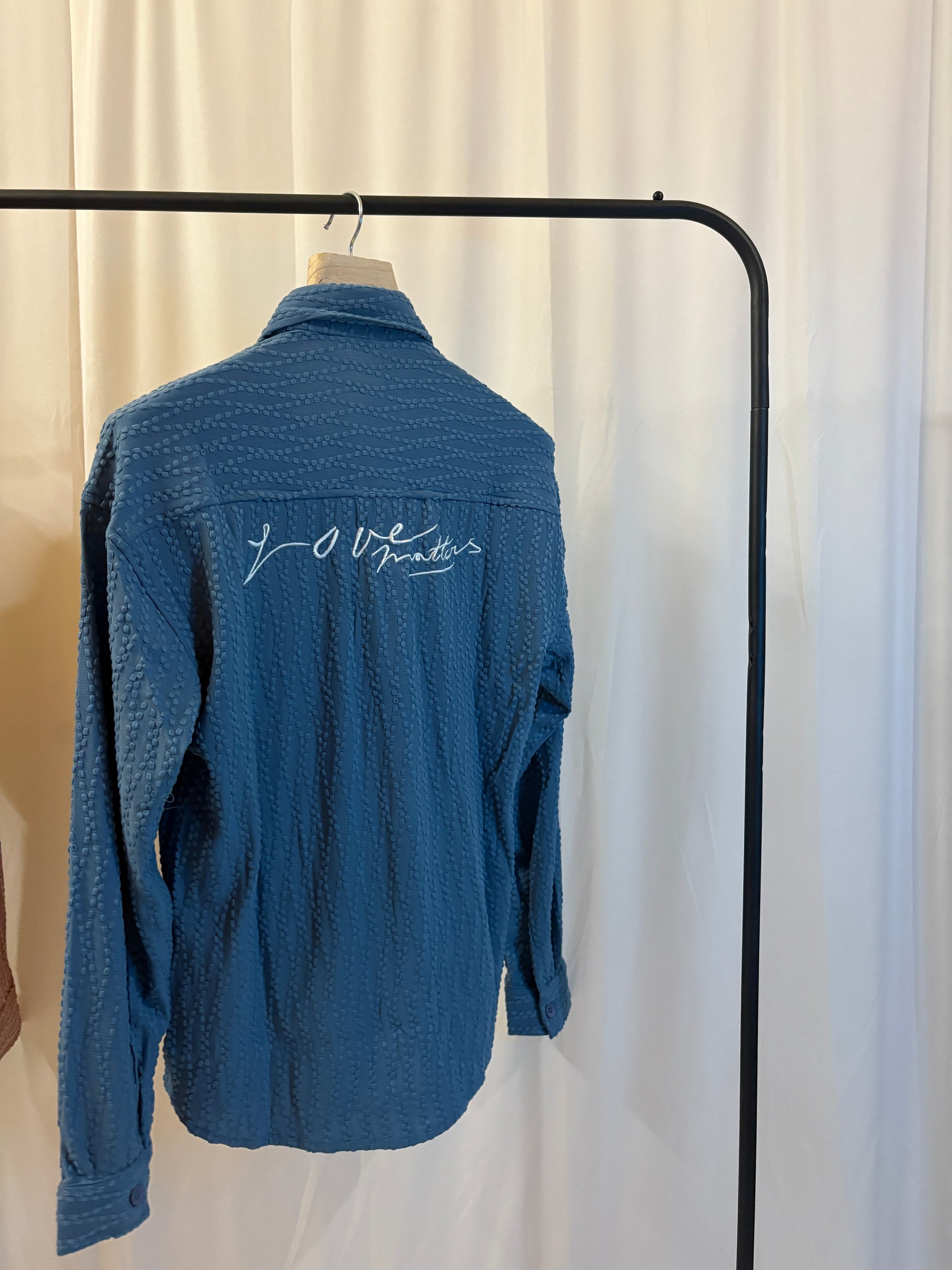 Butterfly Printed Blue Shirt