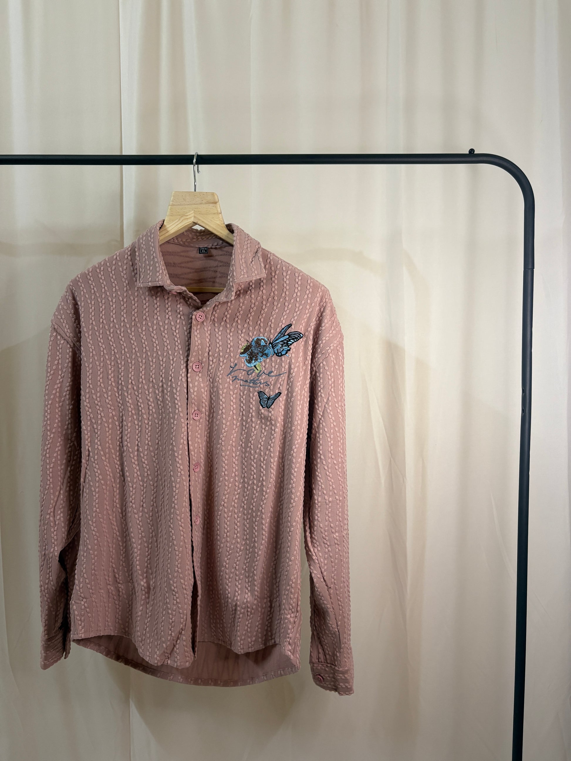 Butterfly Printed Pink Shirt