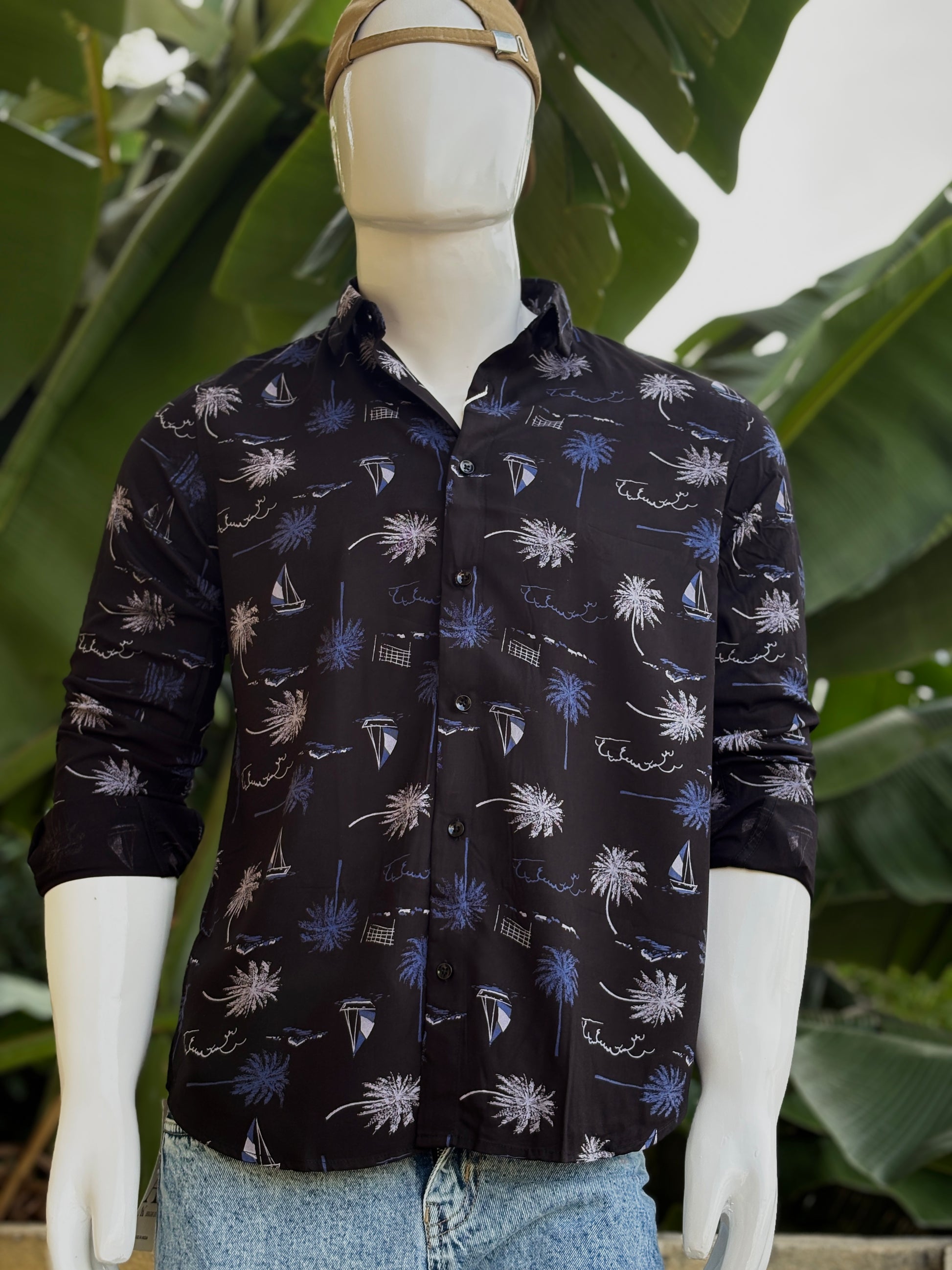 Tropical Black Printed Shirt