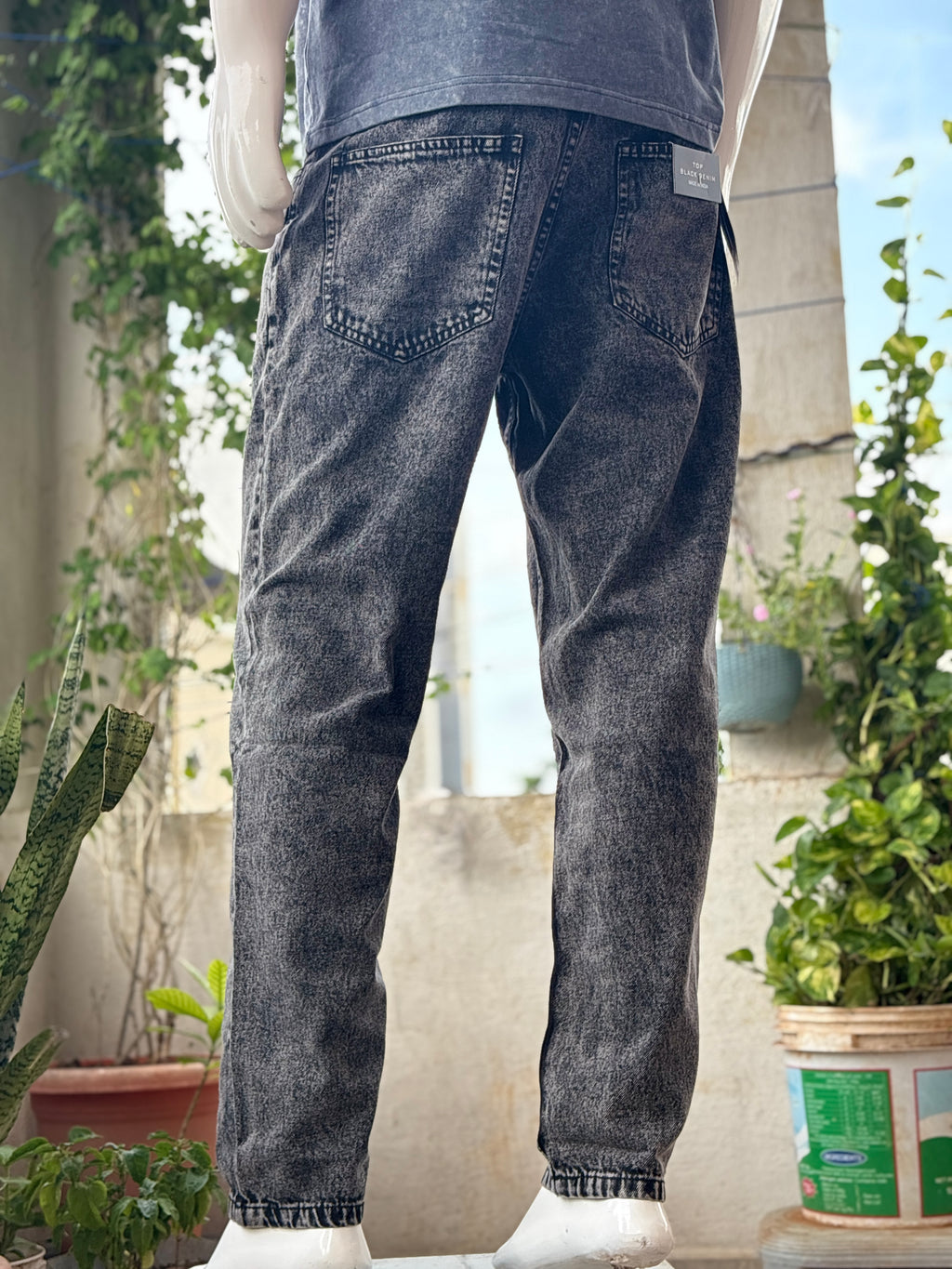 Black Shaded Mom Fit Jeans