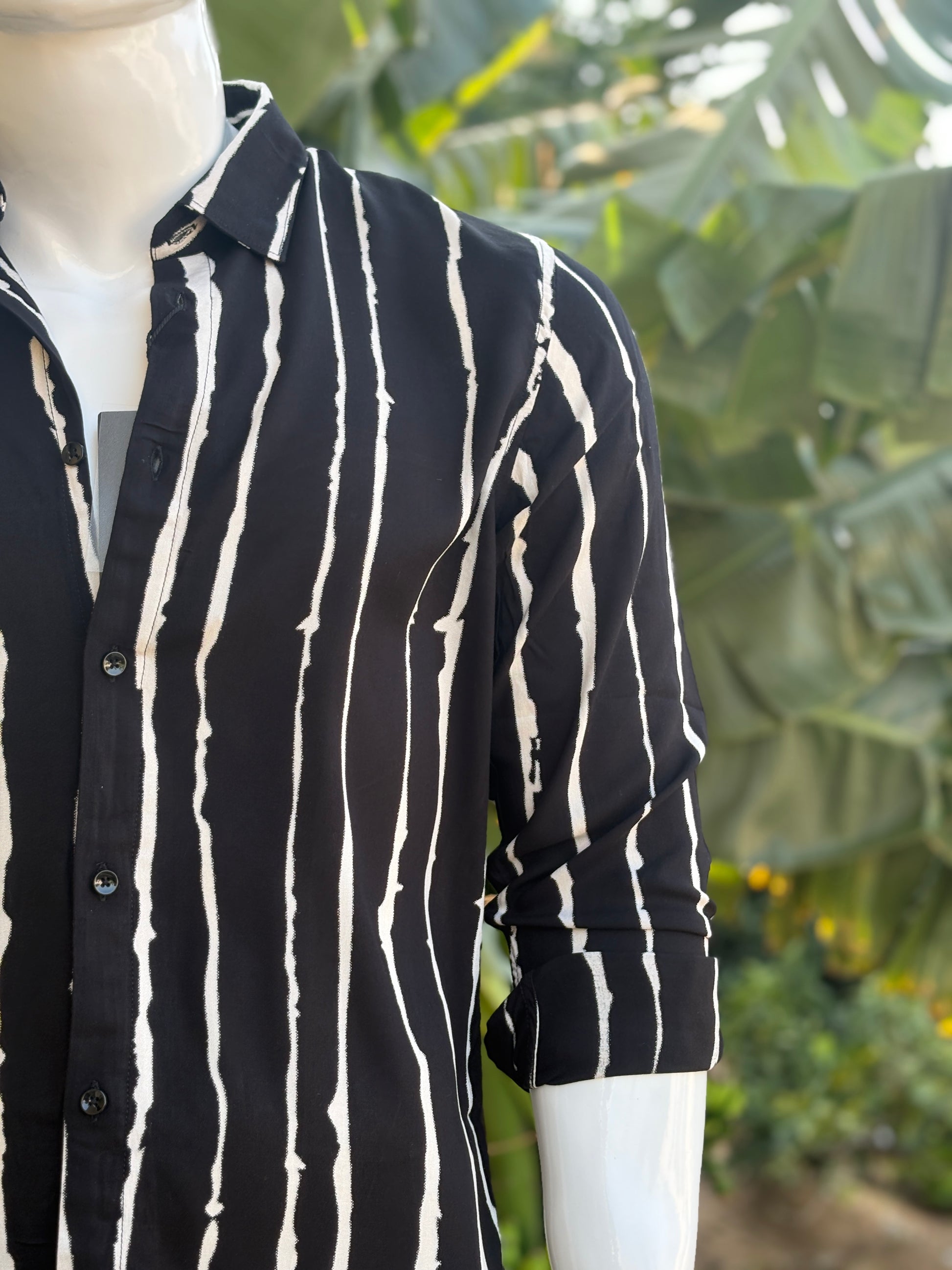 Black Vertical Stripe Shirt