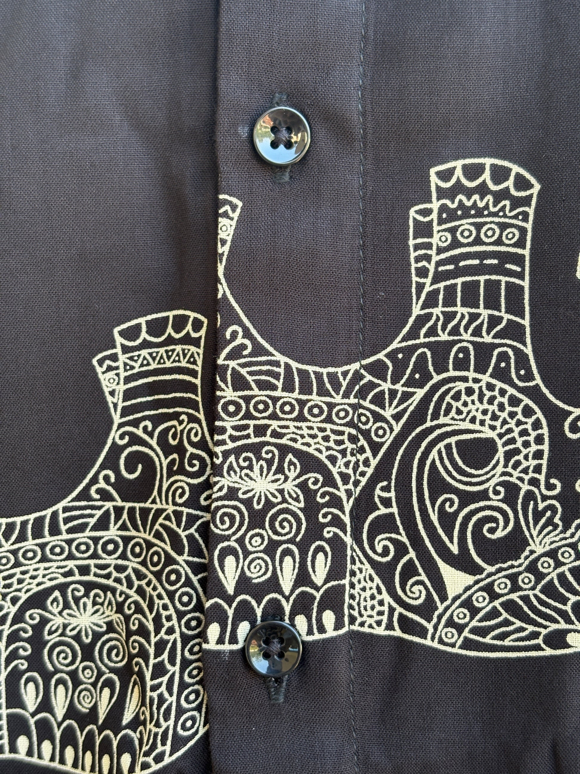 Black Elephant Print Shirt