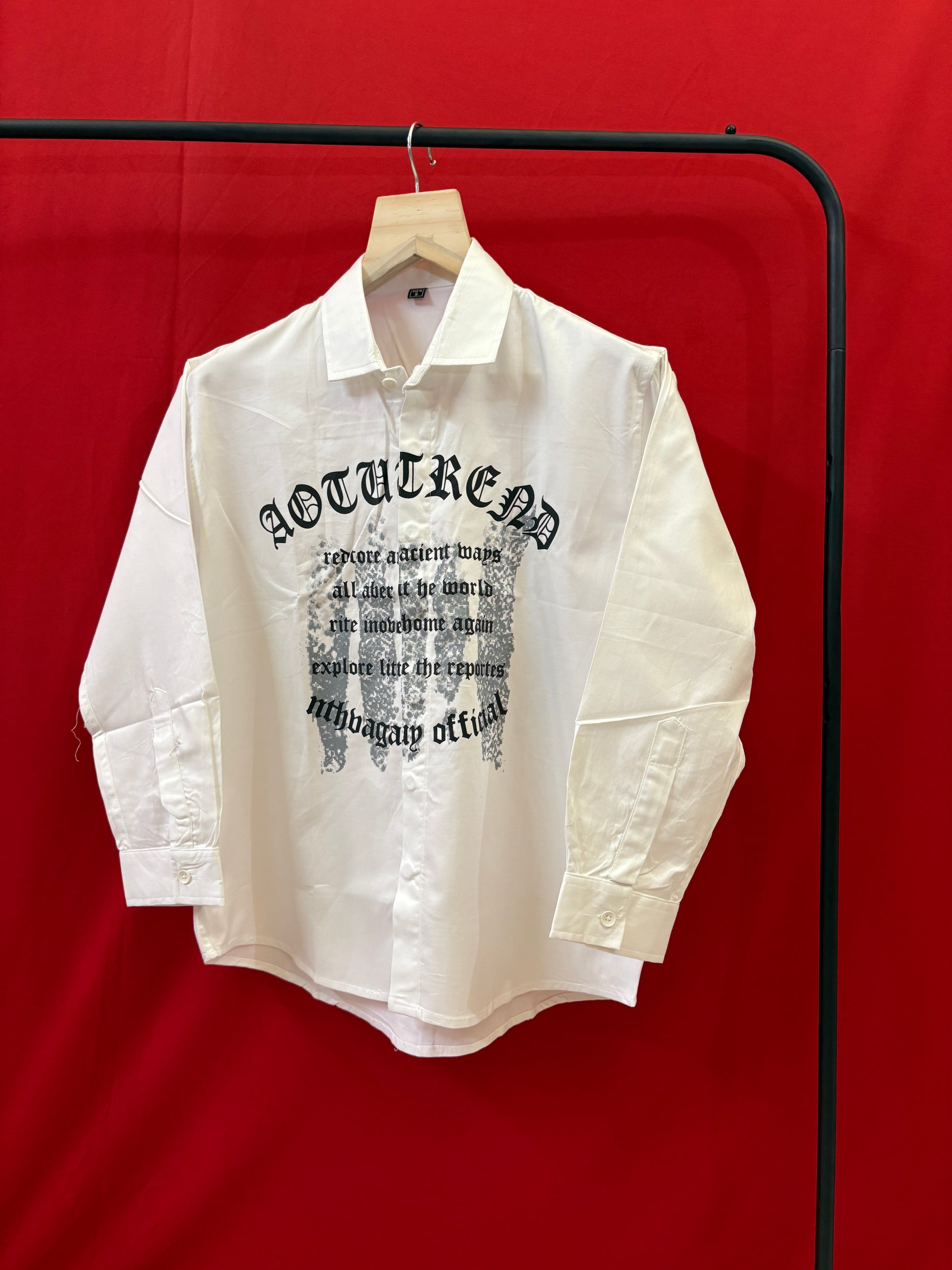 White Graphic Printed Shirt