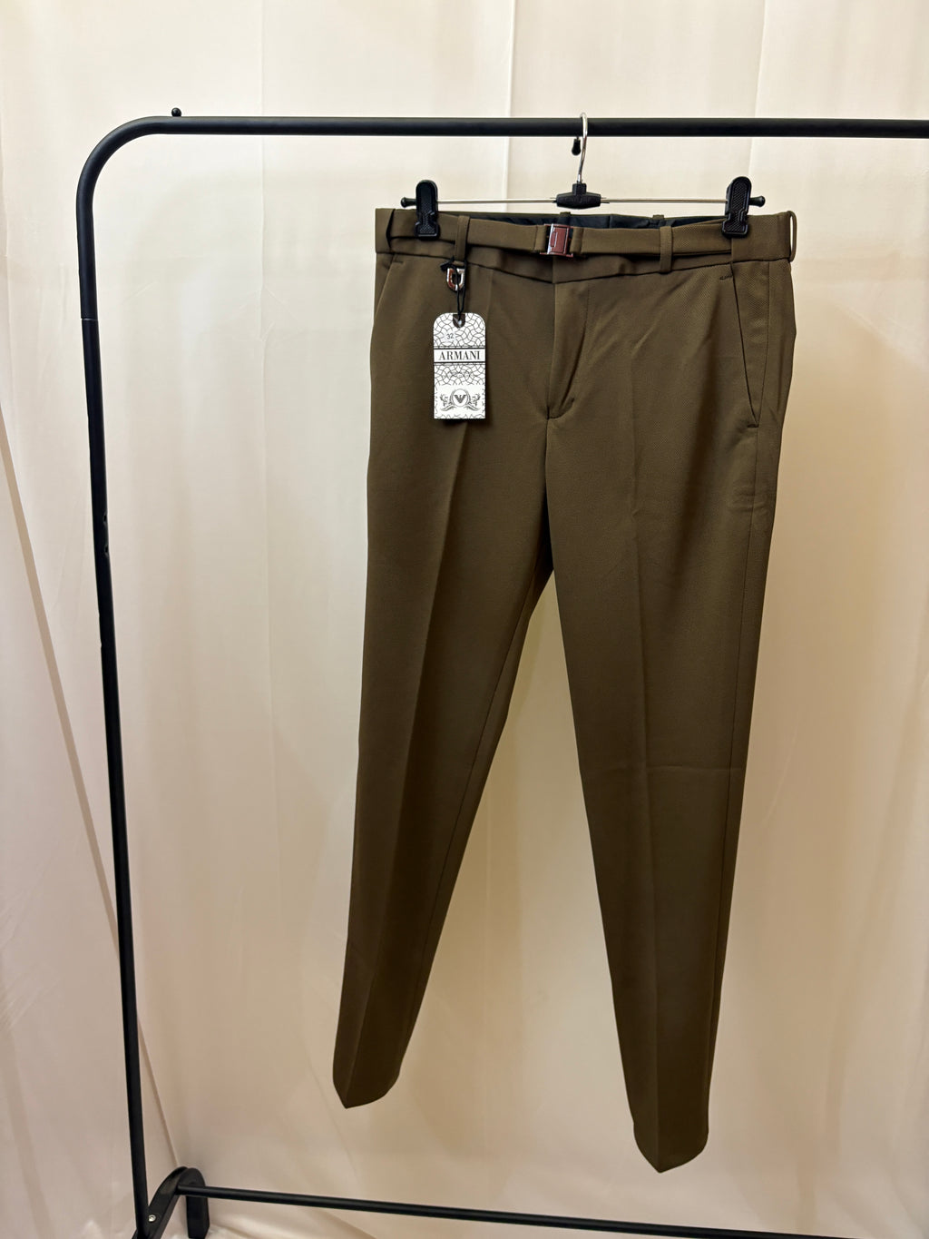 Slim Fit Brown Formal Trouser with Designer belt