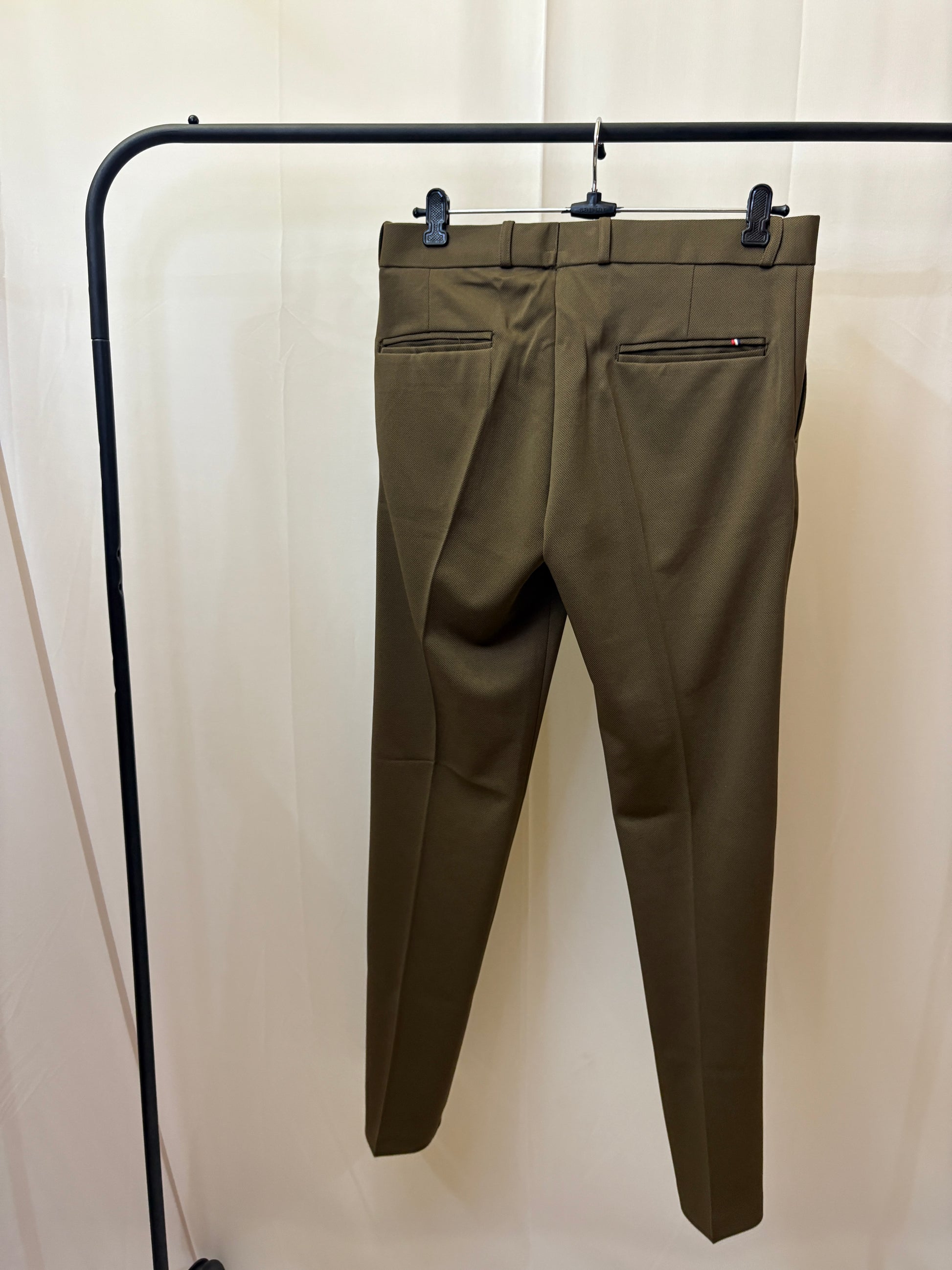 Slim Fit Brown Formal Trouser with Designer belt
